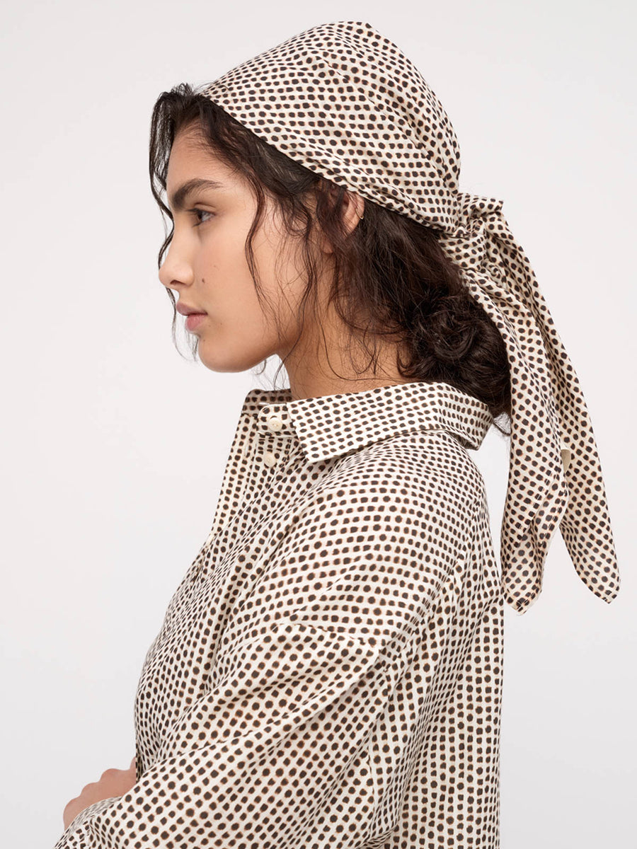 Cotton Silk Scarf - Natural Spot