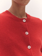 Ada Crewneck Cardigan Poppy Red