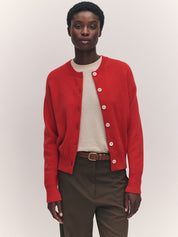 Ada Crewneck Cardigan Poppy Red