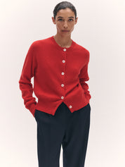 Ada Crewneck Cardigan Poppy Red