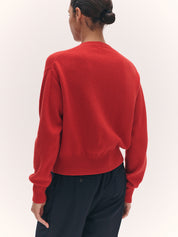 Ada Crewneck Cardigan Poppy Red