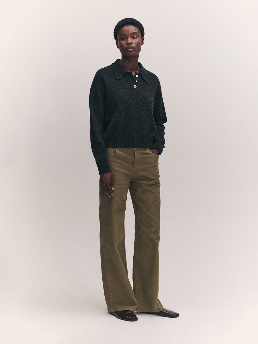 Edie Polo Shirt Charcoal