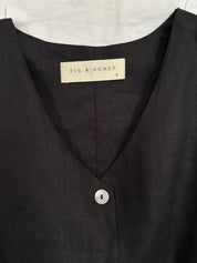 Fig & Honey Leinenweste Schwarz Details