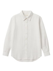 Fig & Honey weißes Leinenhemd Oversized Frontansicht