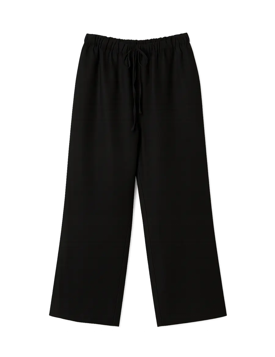 Fig & Honey schwarze Leinenhose Frontansicht