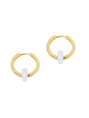 Frellini Lily Hoops Ohrringe Gold mit Blauem Donut Freisteller