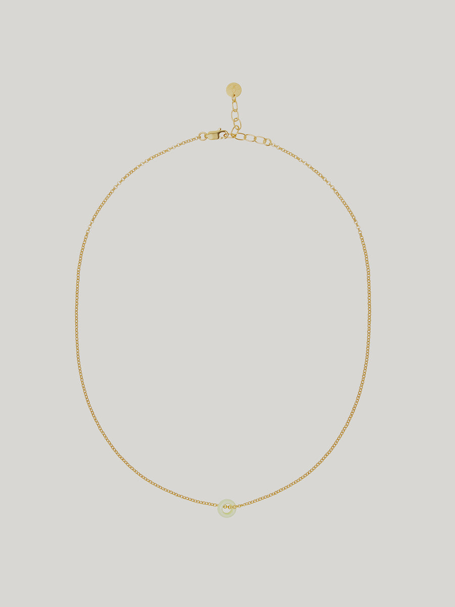 Frellini Suki Kette Gold mit Blauem Donut Frontansicht