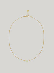 Frellini Suki Kette Gold mit Blauem Donut Frontansicht