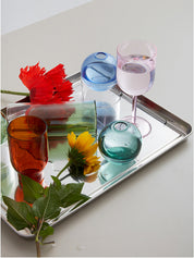 Pink wine glass, set of 2