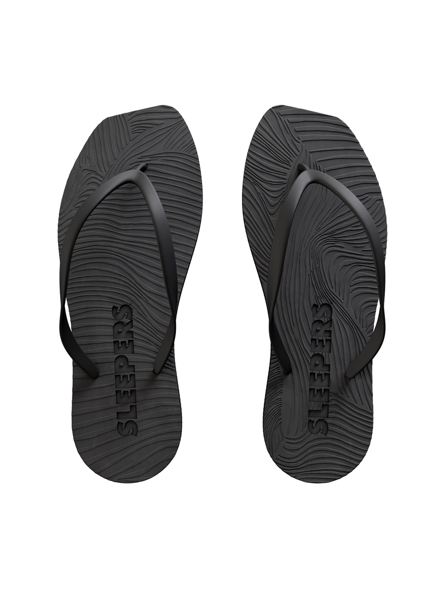 Tapered Black Flip Flops