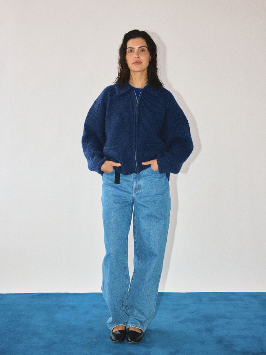 Reid Cardigan Marled Indigo