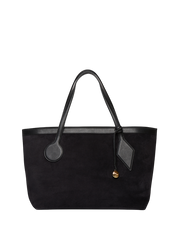 Sprout Tote Bag Large Black Suede