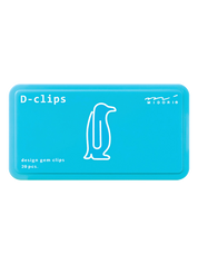 Midori D-Clips Büroklammern in Pinguinform Schachtel Frontansicht
