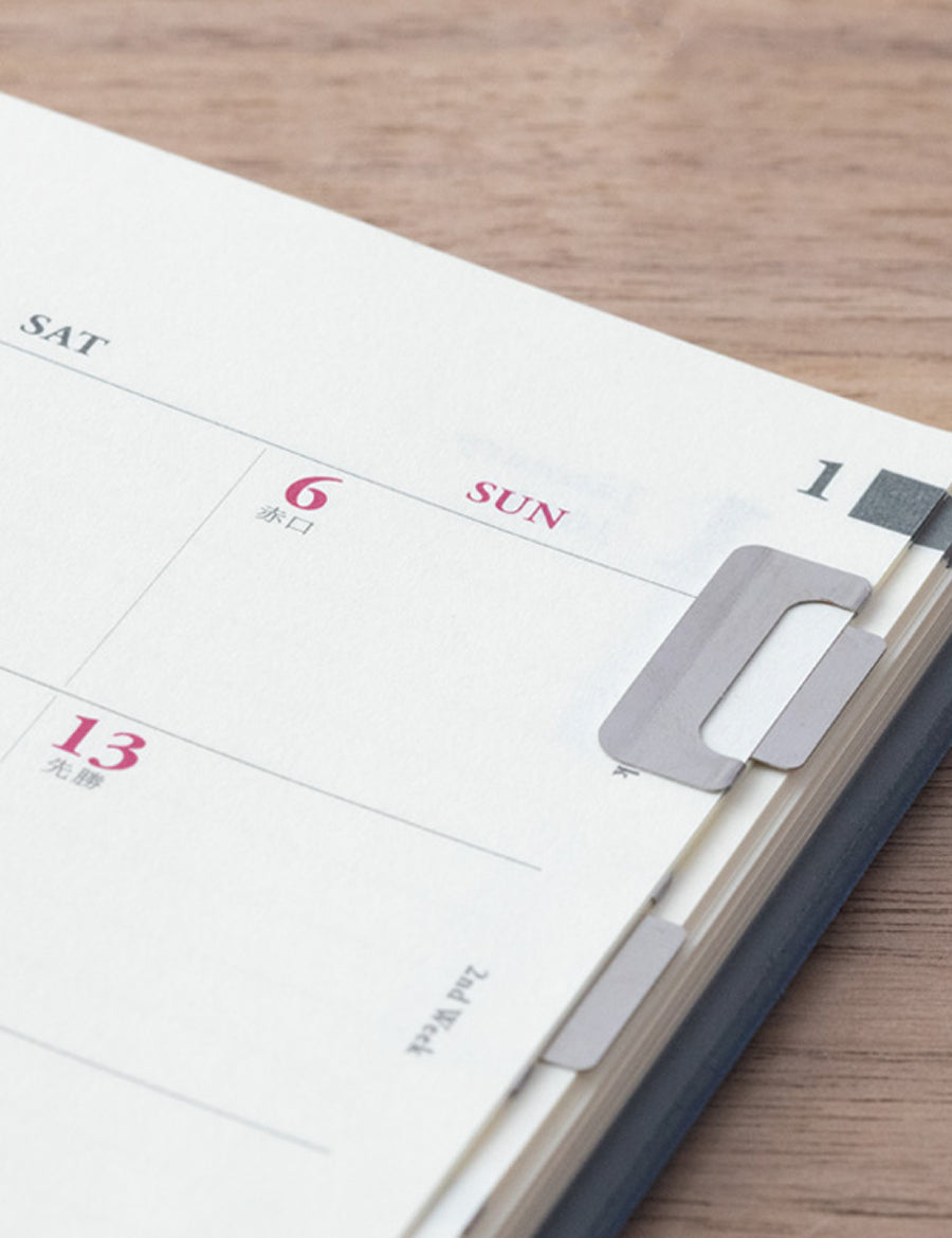 Midori Index Clips Chiratto Silber Detailansicht Seiten