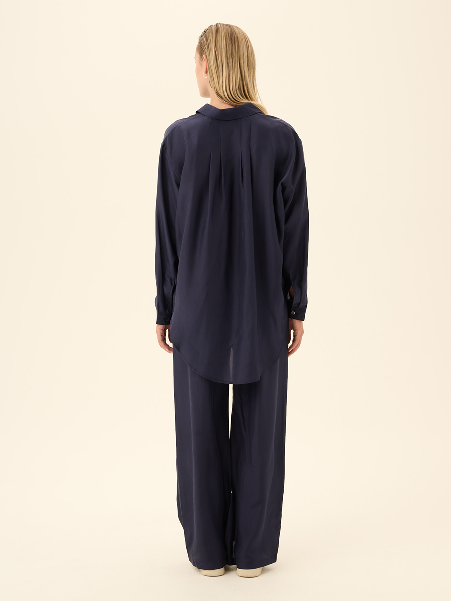 Silk Trousers Palma Navy