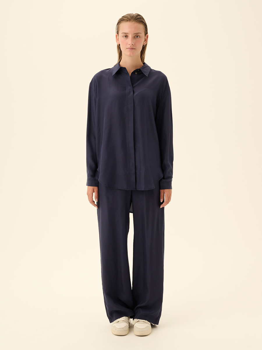 Silk Trousers Palma Navy