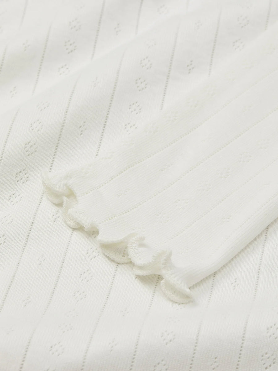 Skall Studio Edie Blouse Langarmshirt Weiß Detailansicht Stoff