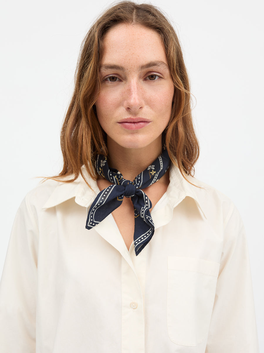 Skall Floral Scarf Navy