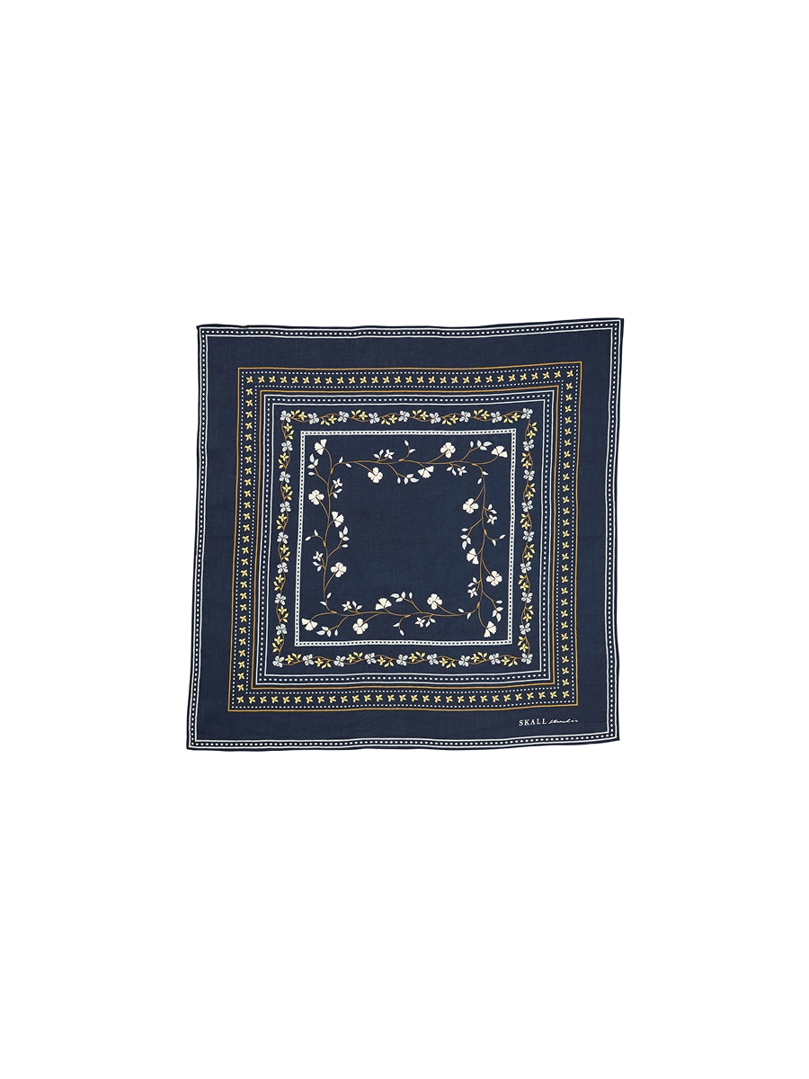 Skall Floral Scarf Navy
