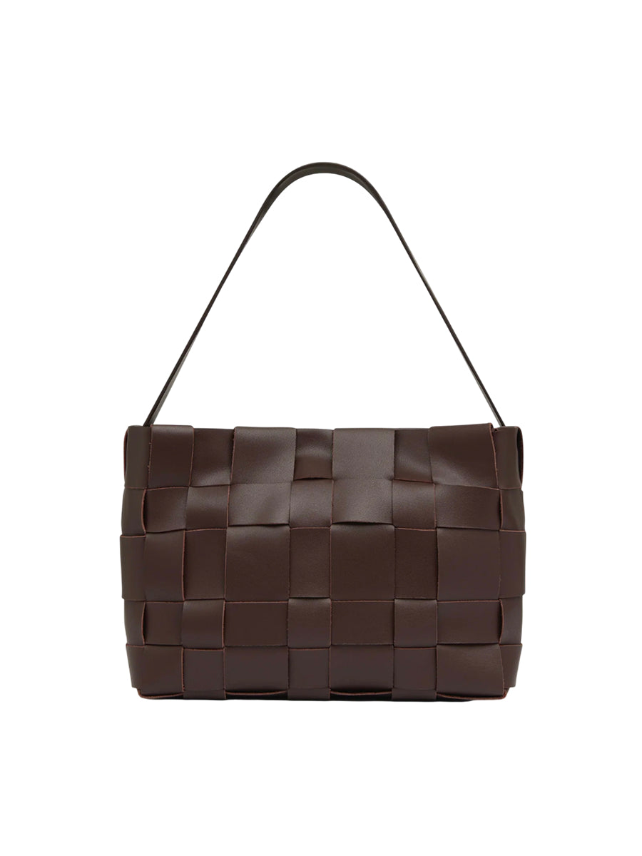 Woven Mini Tote Chocolate Brown