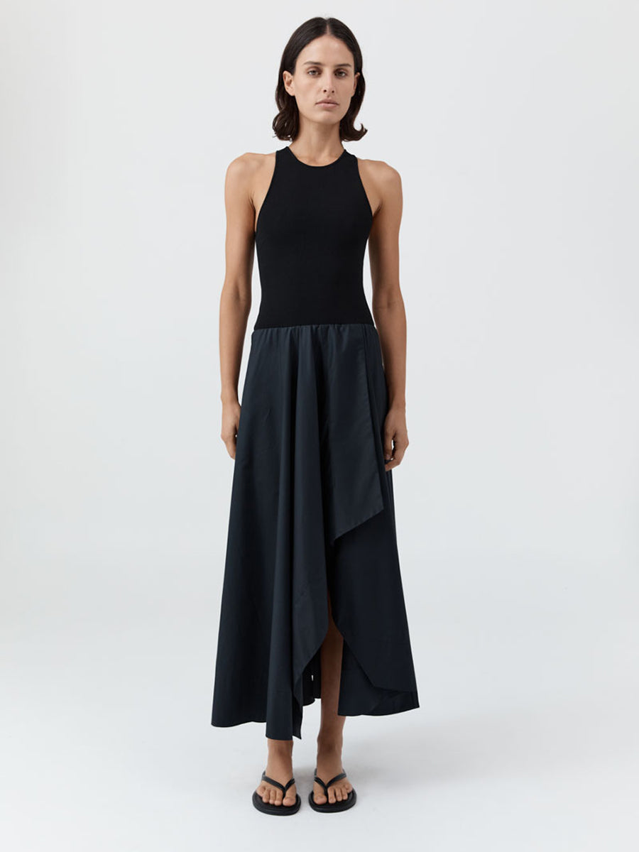 Knit Bodice Asymm Dress