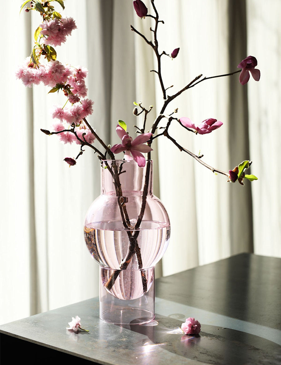 Studio About Bubble Tube Large Vase Rosa Moodbild Kirschblüten