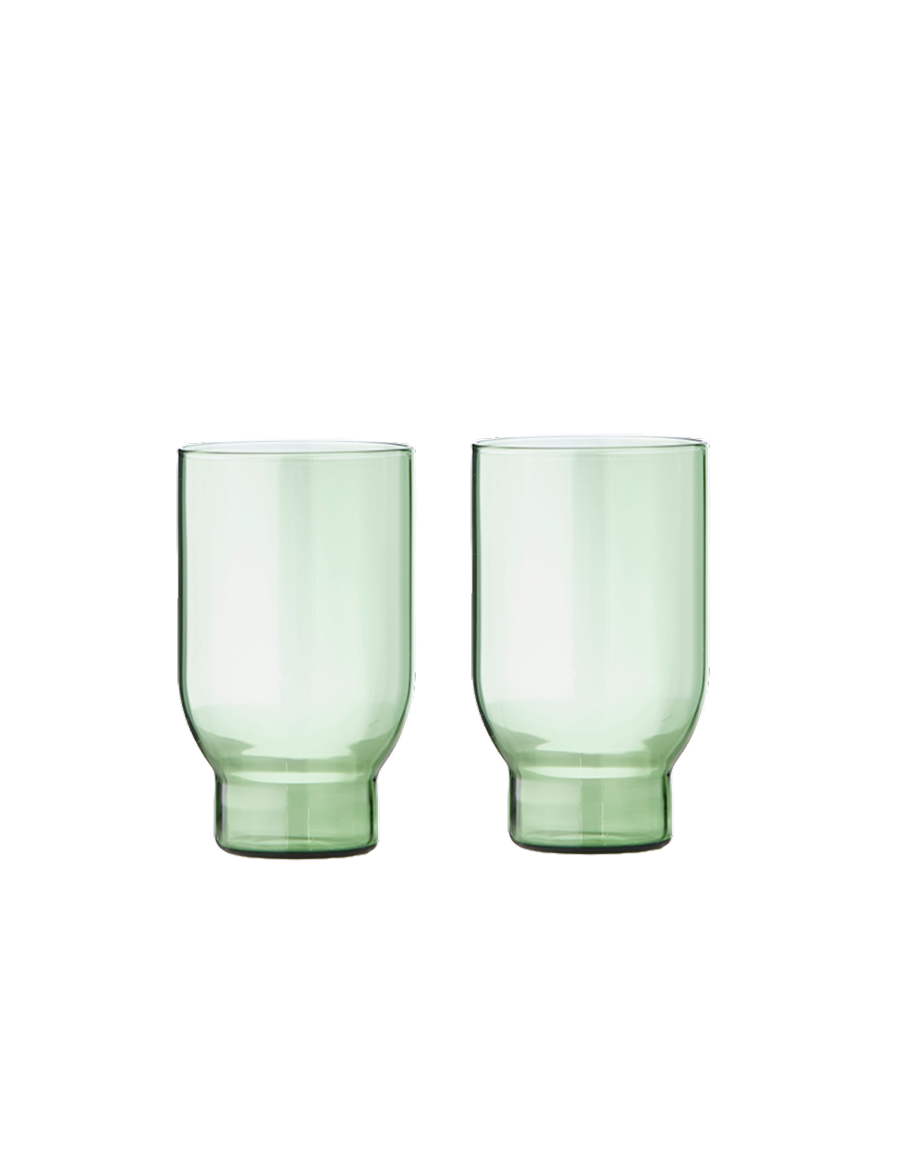 Studio About Wassergläser Grün 2er Set Frontansicht Freigestellt