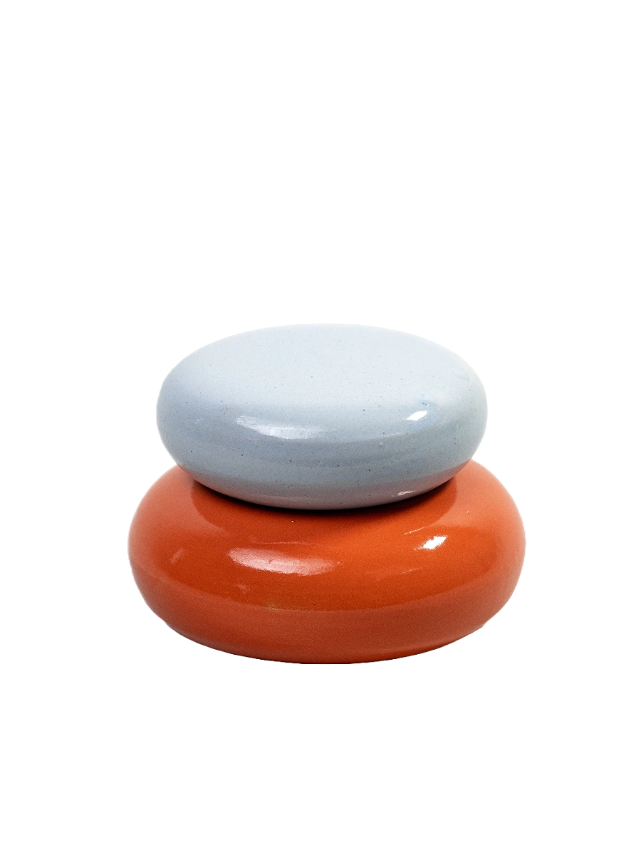 We Are Studio Studio Bijou Jar Dose Blau Orange Frontansicht