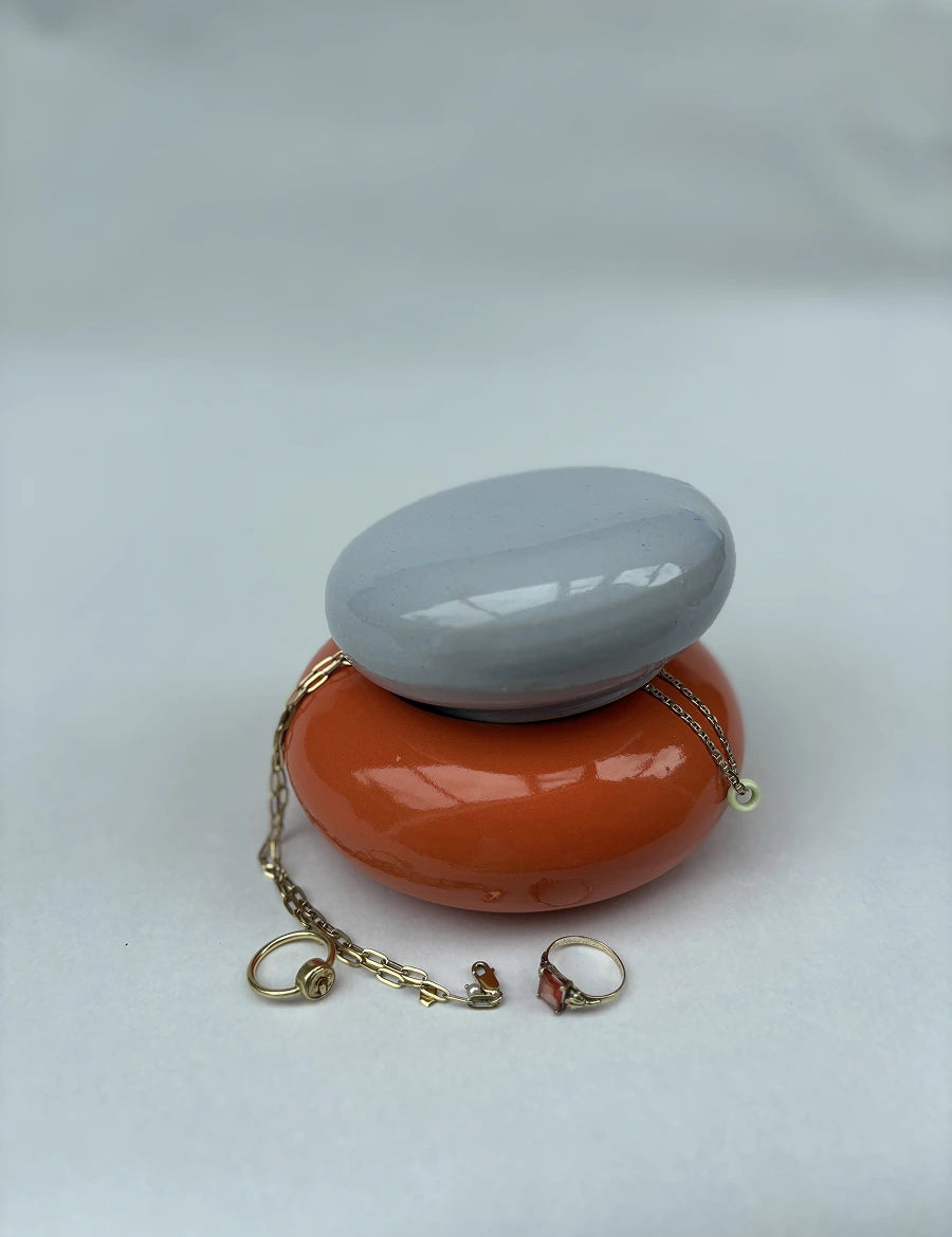 We Are Studio Studio Bijou Jar Blau Orange Schmuckdose geschlossen