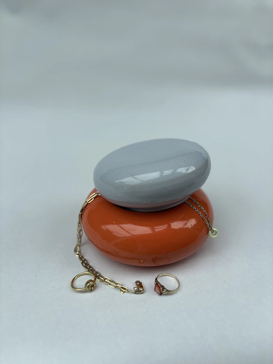 We Are Studio Studio Bijou Jar Blau Orange Schmuckdose geschlossen