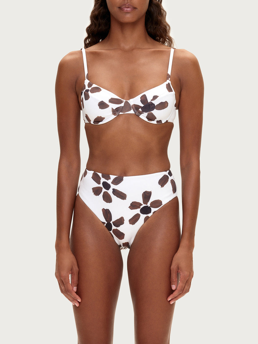 Chocolate Flower High Full Brief Bikini Bottoms