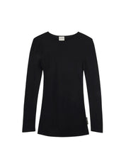 Rib Hemp Jersey Long Sleeve Top Black