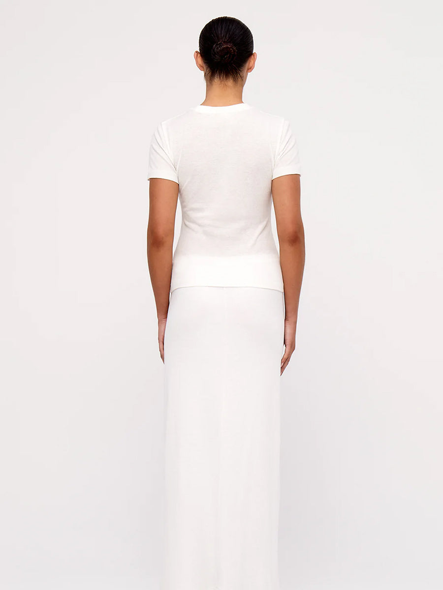 Ribbed Hemp Jersey T-Shirt White