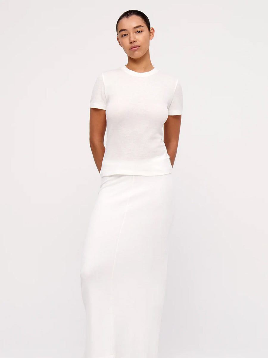 Ribbed Hemp Jersey T-Shirt White