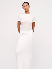 Ribbed Hemp Jersey T-Shirt White